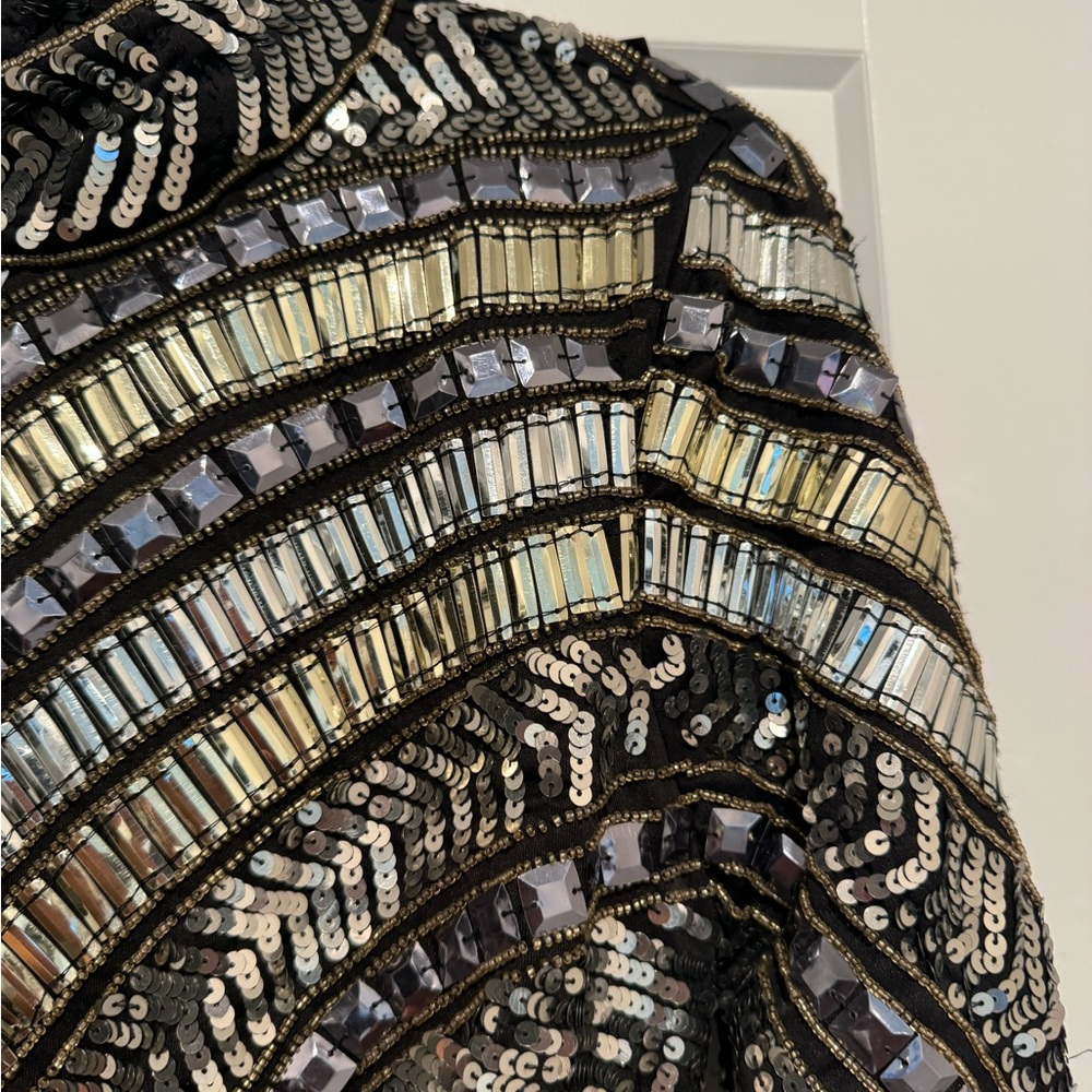 Peace + Love Black High Neck Embellished Bodycon Dress - Picture 5 of 16